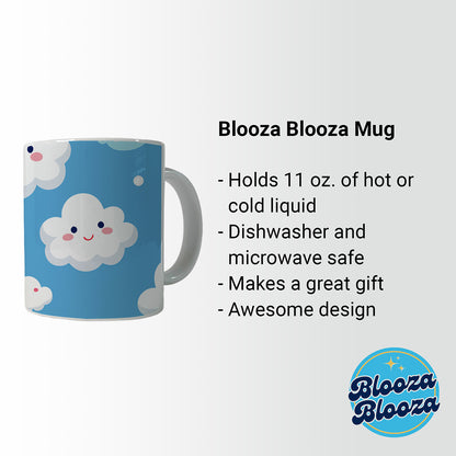 Clouds Happy Smiling Cute Pattern Ceramic Tea Coffee Mug Cup - 11oz