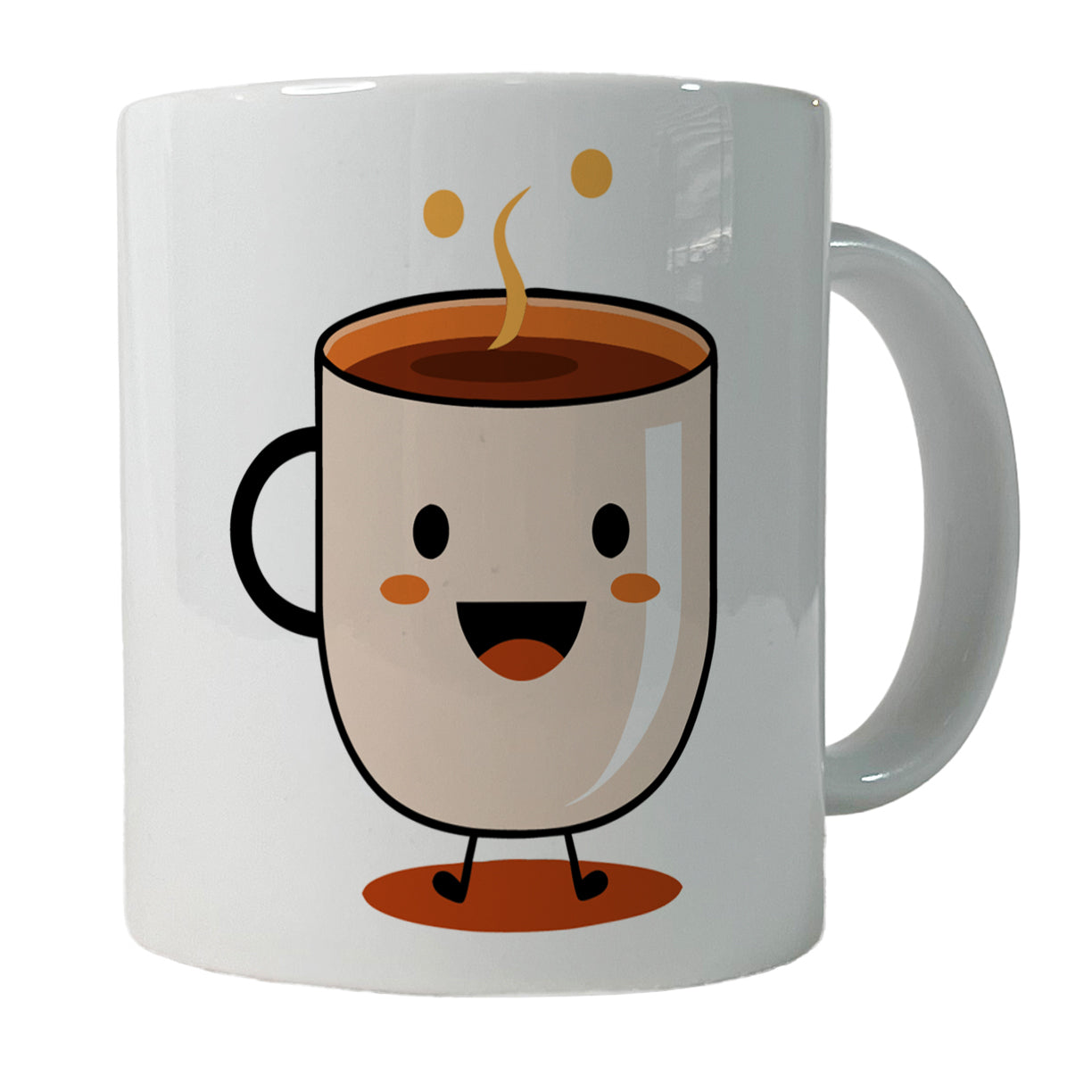 Coffee Mug Cup Smiling Happy Ceramic Tea Coffee Mug Cup - 11oz