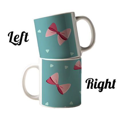 Coquette Pink Bows Scattered Ceramic Tea Coffee Mug Cup - 11oz