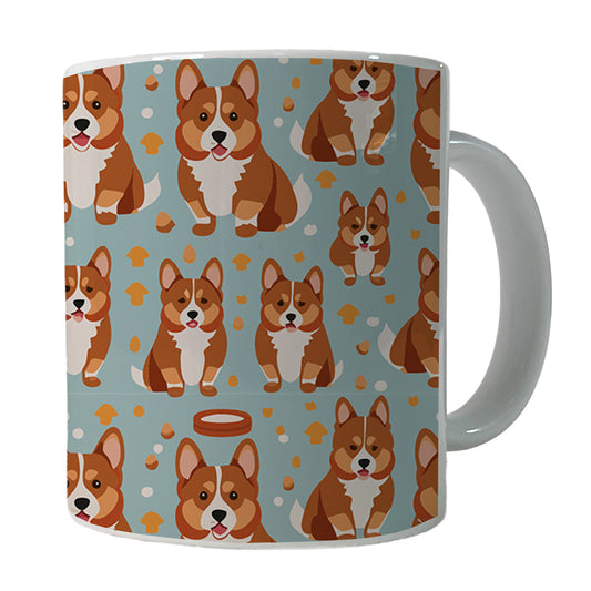 Corgis Dog Pattern Ceramic Tea Coffee Mug Cup - 11oz