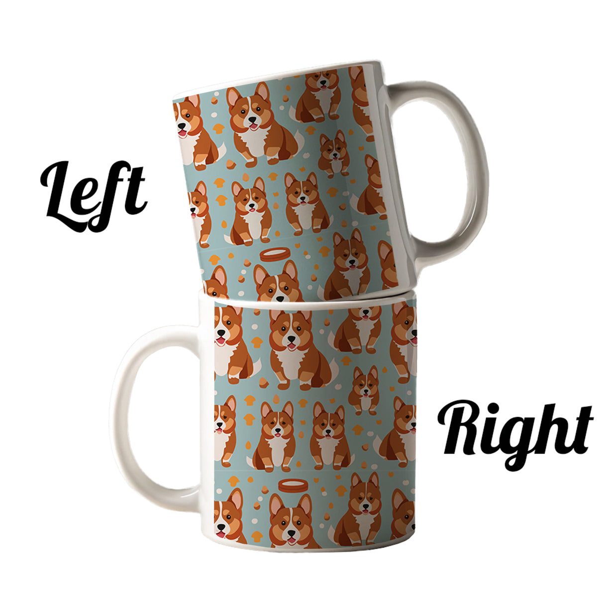 Corgis Dog Pattern Ceramic Tea Coffee Mug Cup - 11oz