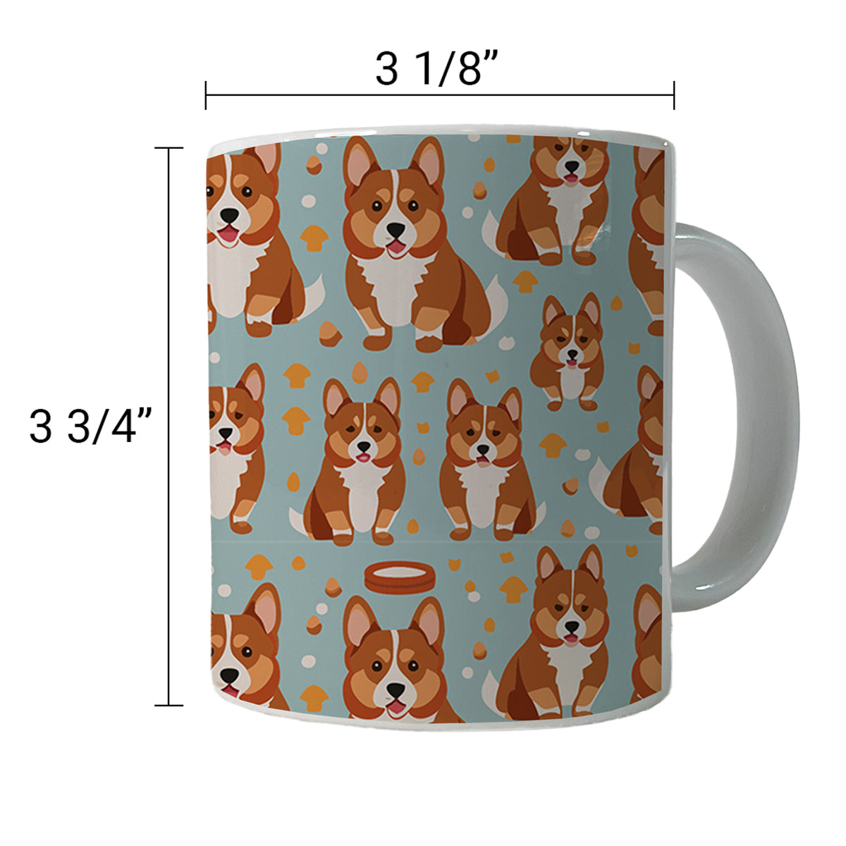Corgis Dog Pattern Ceramic Tea Coffee Mug Cup - 11oz
