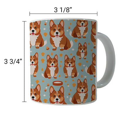 Corgis Dog Pattern Ceramic Tea Coffee Mug Cup - 11oz