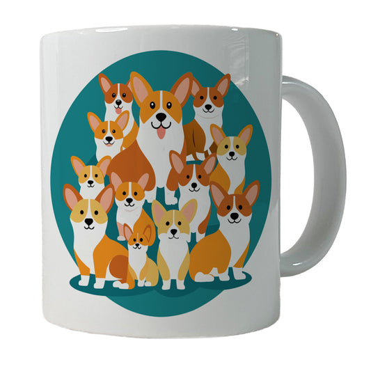 Corgis Dogs Oodles Ceramic Tea Coffee Mug Cup - 11oz