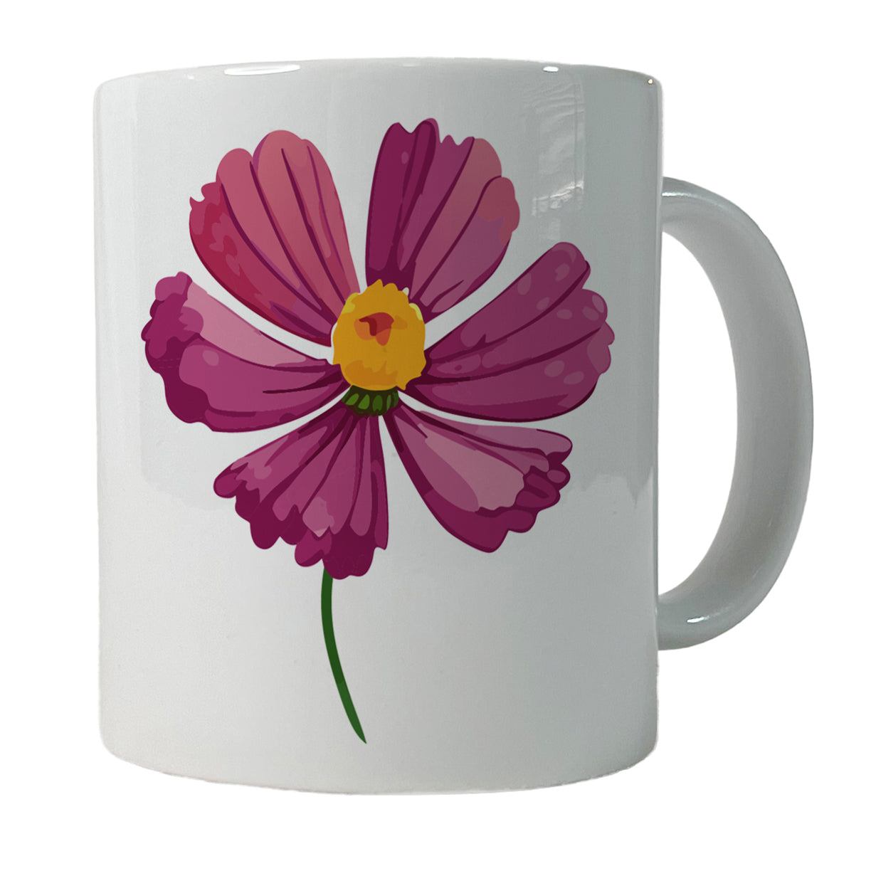 Cosmos Flower Pink Ceramic Tea Coffee Mug Cup - 11oz