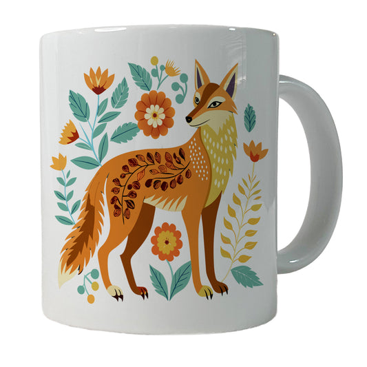 Coyote Pretty Floral Flowers Ceramic Tea Coffee Mug Cup - 11oz