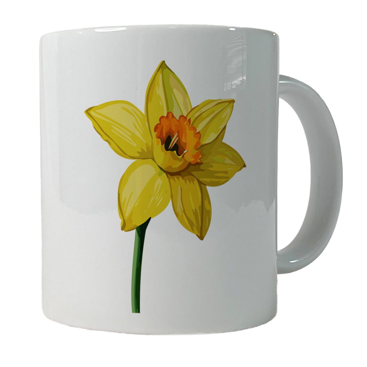 Daffodil Watercolor Yellow Ceramic Tea Coffee Mug Cup - 11oz