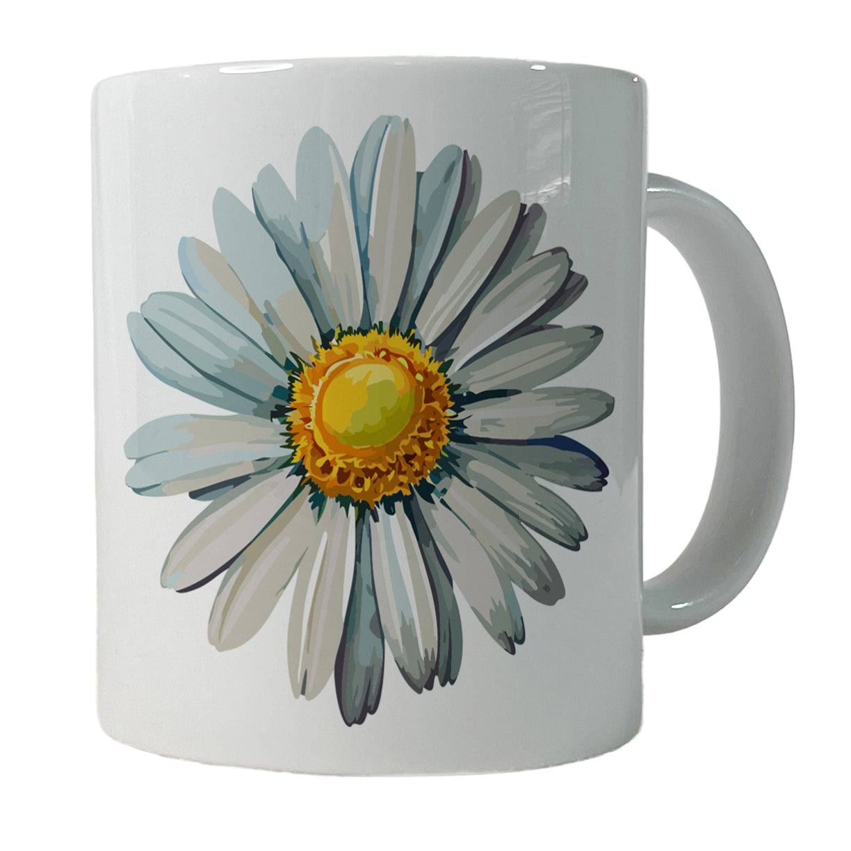 Daisy Daisies Flower White Ceramic Tea Coffee Mug Cup - 11oz