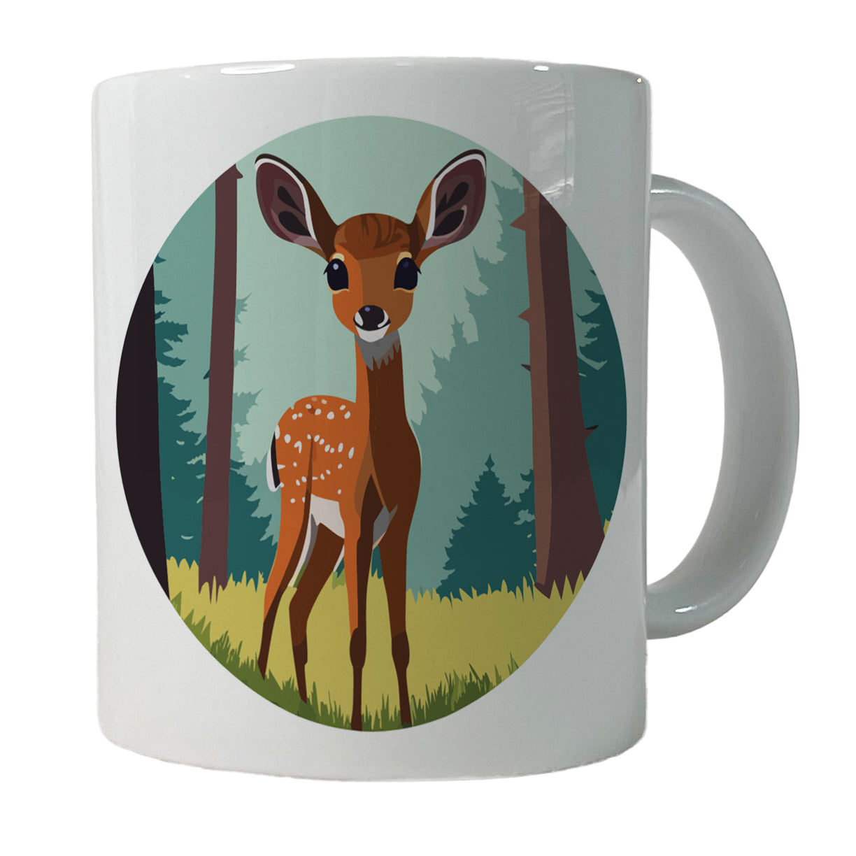 Deer Fawn Standing Ceramic Tea Coffee Mug Cup - 11oz