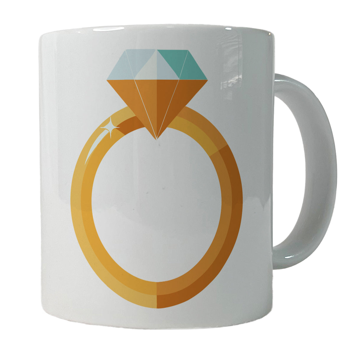 Diamond Ring Wedding Marriage Engagement Ceramic Tea Coffee Mug Cup - 11oz