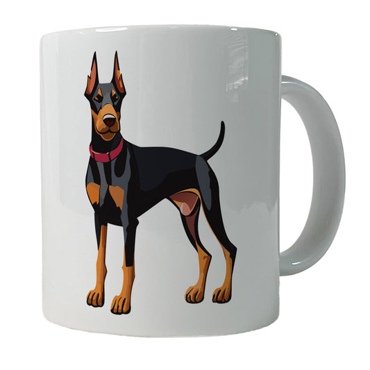 Doberman Dog Standing Ceramic Tea Coffee Mug Cup - 11oz