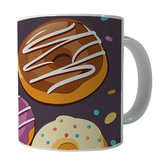 Donuts Scattered Ceramic Tea Coffee Mug Cup - 11oz