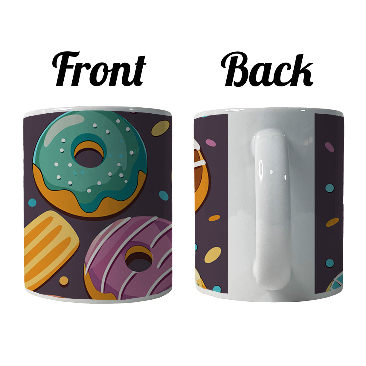 Donuts Scattered Ceramic Tea Coffee Mug Cup - 11oz