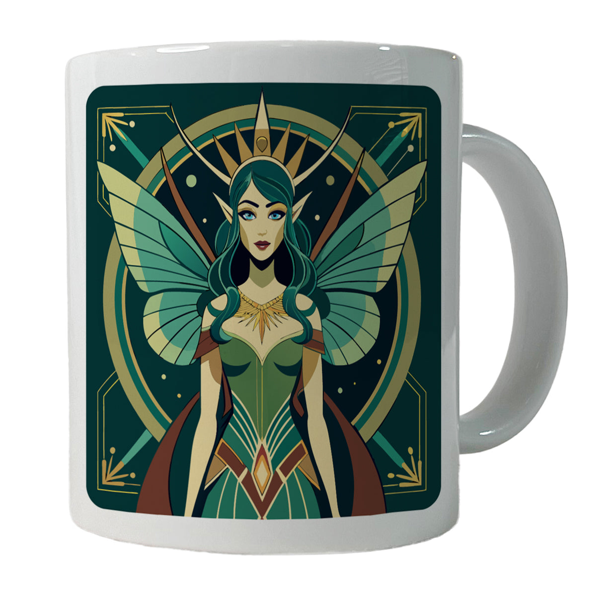Fairy Nymph Art Deco Ceramic Tea Coffee Mug Cup - 11oz