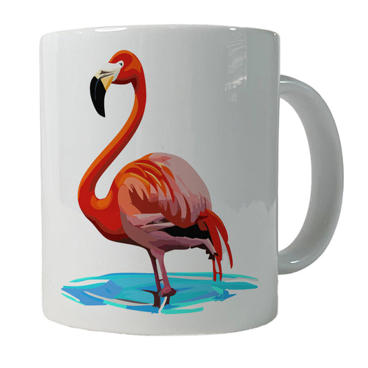 Flamingo Standing in Water Ceramic Tea Coffee Mug Cup - 11oz