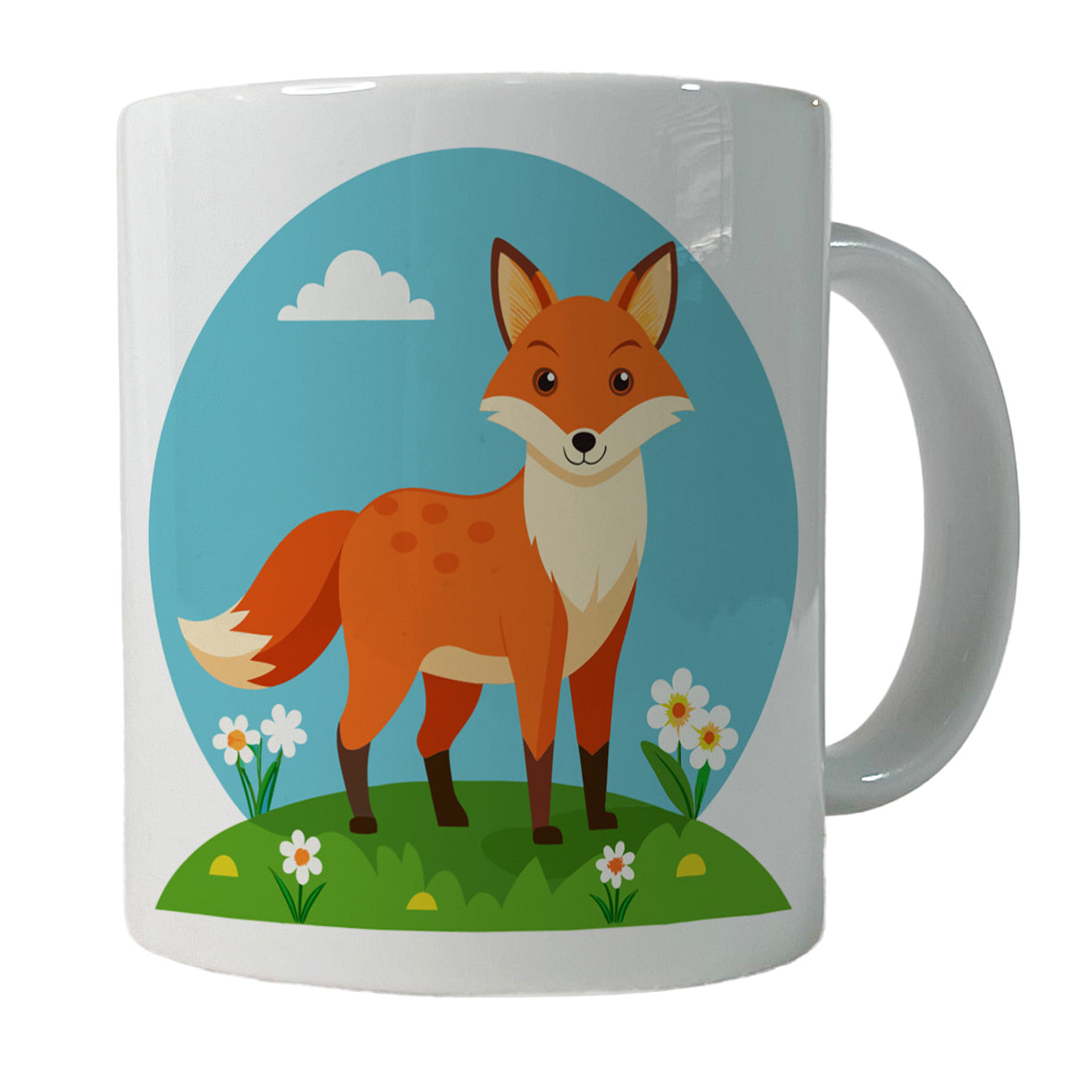 Fox in Meadow Ceramic Tea Coffee Mug Cup - 11oz