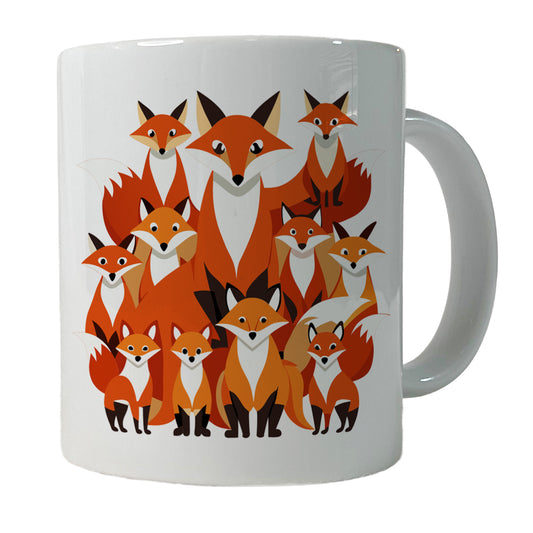 Foxes Oodles Ceramic Tea Coffee Mug Cup - 11oz