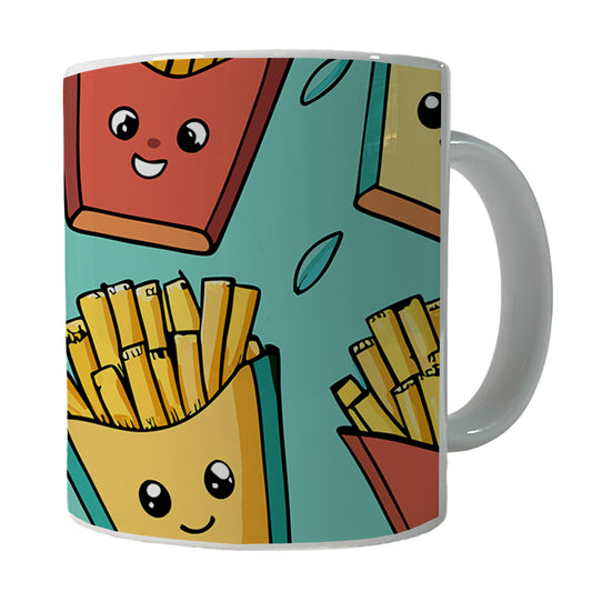 French Fries Cute Pattern Ceramic Tea Coffee Mug Cup - 11oz
