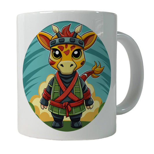 Giraffe Ninja Fighter Funny Ceramic Tea Coffee Mug Cup - 11oz