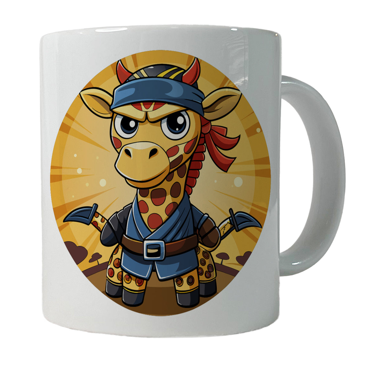 Giraffe Ninja Funny Ceramic Tea Coffee Mug Cup - 11oz
