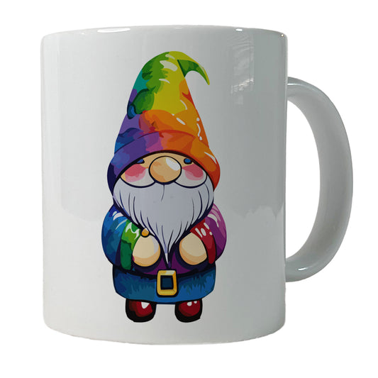 Gnome Standing Rainbow Ceramic Tea Coffee Mug Cup - 11oz