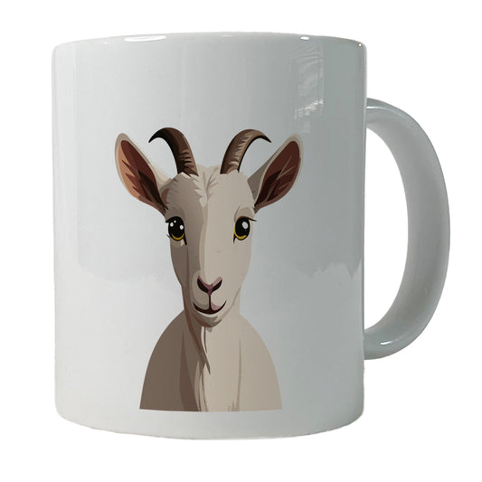 Goat Head Staring Cute Ceramic Tea Coffee Mug Cup - 11oz