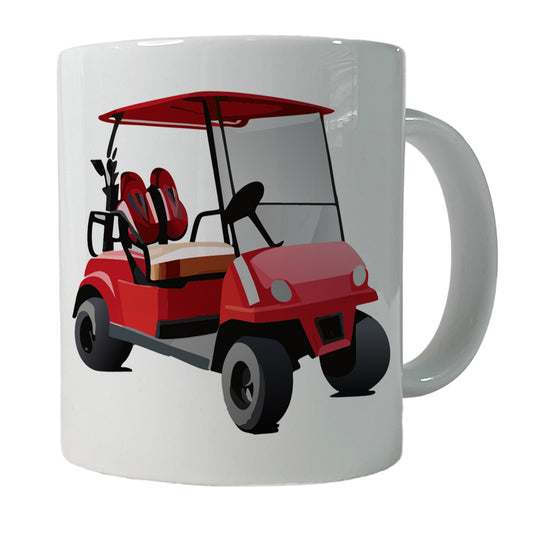 Golf Cart Red Golfing Sport Ceramic Tea Coffee Mug Cup - 11oz
