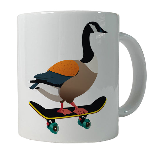Goose Riding Skateboard Skateboarding Funny Ceramic Tea Coffee Mug Cup - 11oz