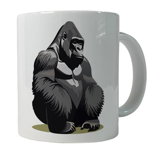 Gorilla Sitting Ceramic Tea Coffee Mug Cup - 11oz