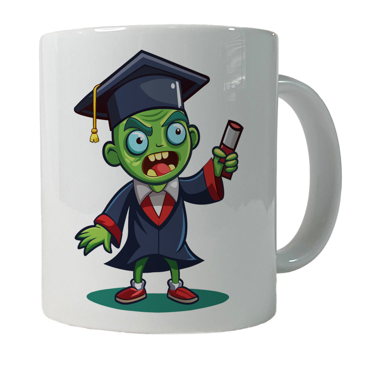 Graduate Zombie Graduation Cartoon Ceramic Tea Coffee Mug Cup - 11oz