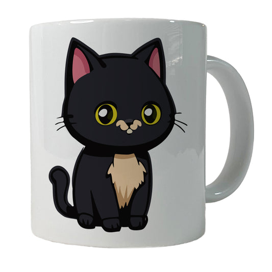 Gray Cat Cute Ceramic Tea Coffee Mug Cup - 11oz