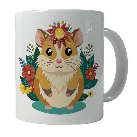 Hamster Floral Flowers Ceramic Tea Coffee Mug Cup - 11oz