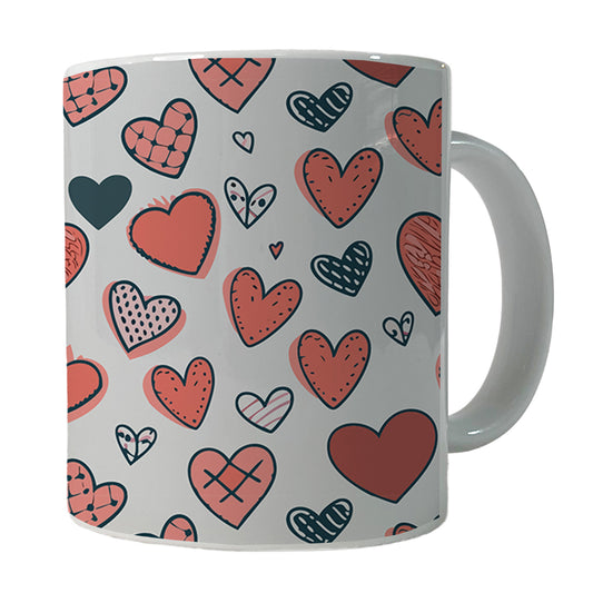 Hearts Cottage Core Valentines Day Anniversary Love Wedding Ceramic Tea Coffee Mug Cup - 11oz