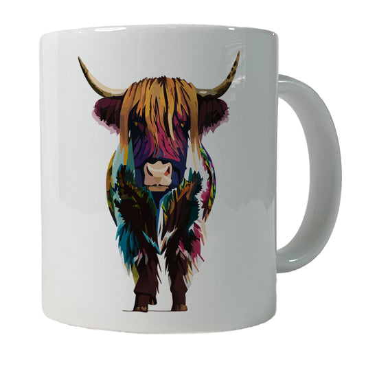 Highland Cow Colorful Ceramic Tea Coffee Mug Cup - 11oz