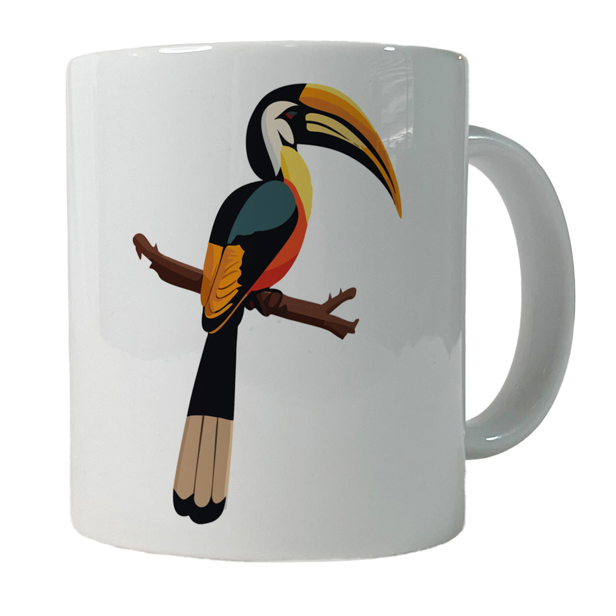 Hornbill Bird on Branch Ceramic Tea Coffee Mug Cup - 11oz