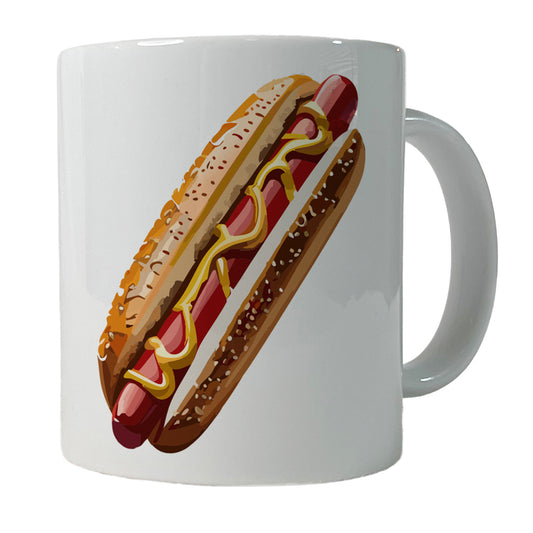Hotdog Hot Dog Bun Mustard Ceramic Tea Coffee Mug Cup - 11oz