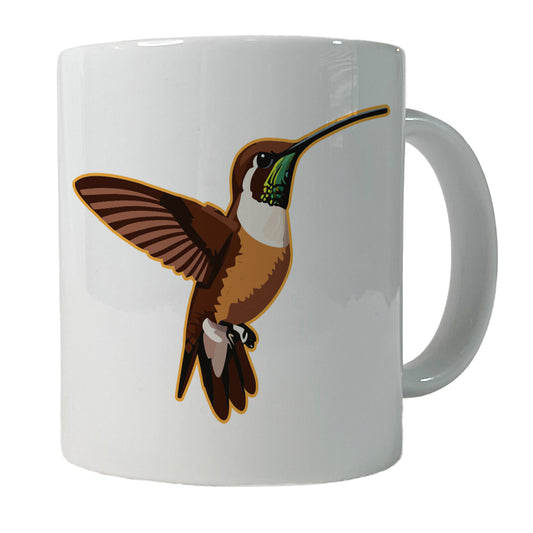 Hummingbird Brown Ceramic Tea Coffee Mug Cup - 11oz