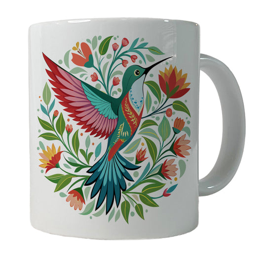 Hummingbird Floral Flowers Ceramic Tea Coffee Mug Cup - 11oz