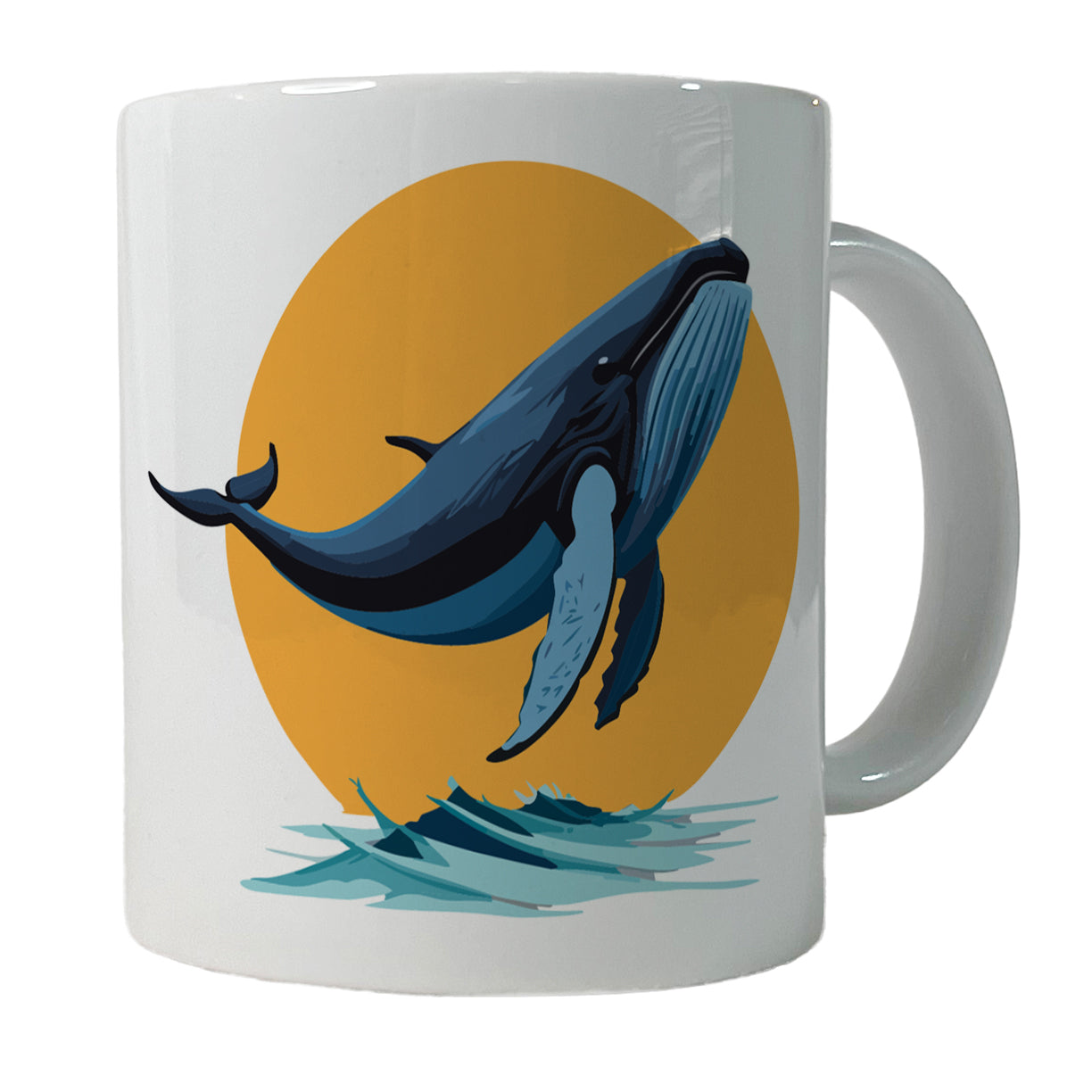 Humpback Whale Jumping Out of Water Ceramic Tea Coffee Mug Cup - 11oz