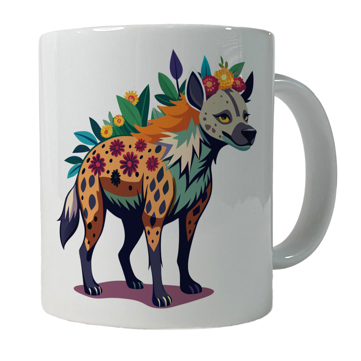 Hyena Floral Flowers Ceramic Tea Coffee Mug Cup - 11oz