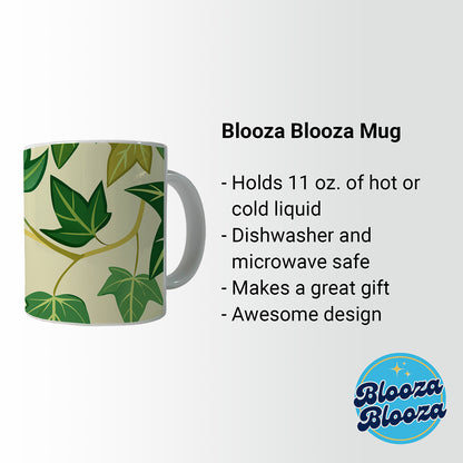 Ivy Vines Pattern Ceramic Tea Coffee Mug Cup - 11oz
