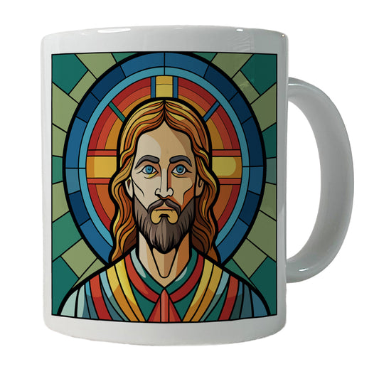 Jesus Stained Glass Christian Religious Catholic Ceramic Tea Coffee Mug Cup - 11oz