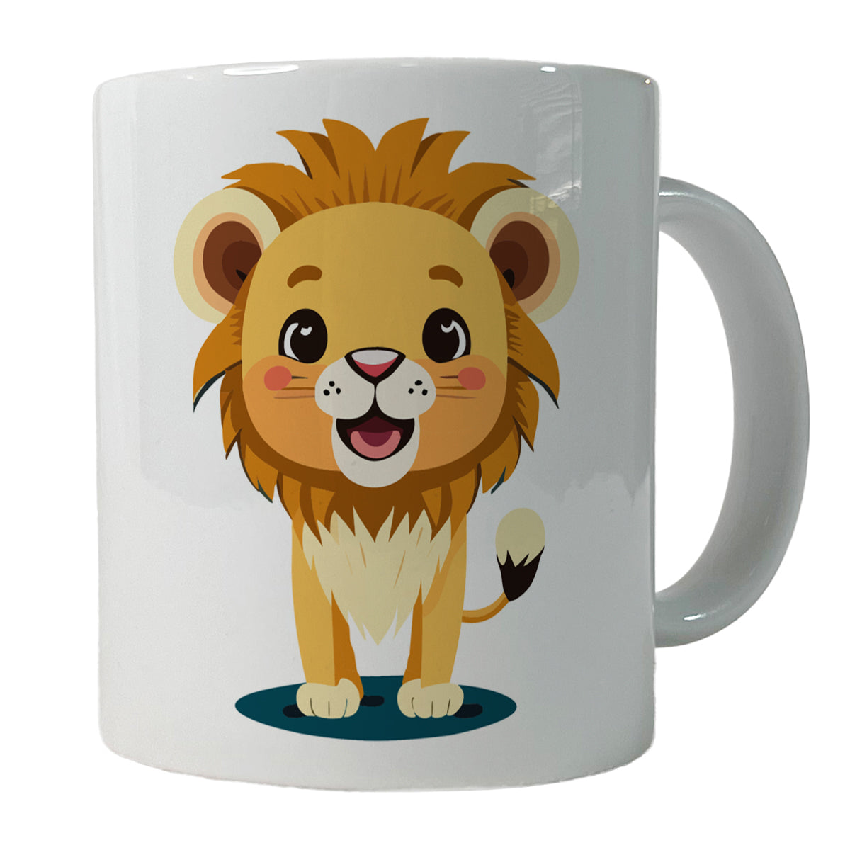 Lion Baby Smiling Standing Ceramic Tea Coffee Mug Cup - 11oz