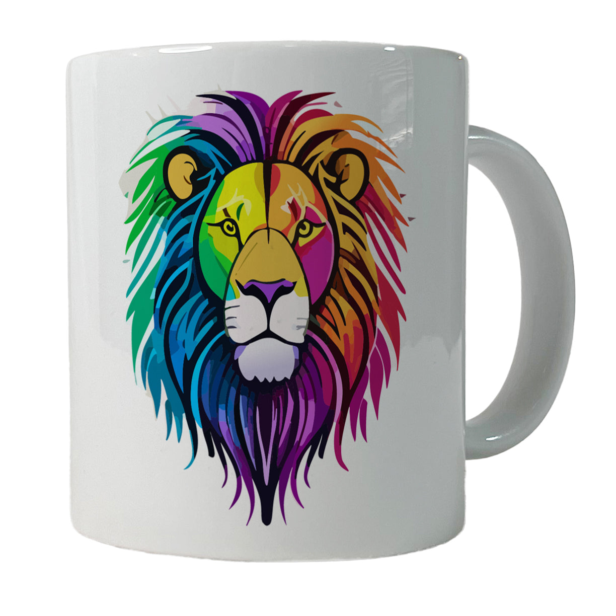Lion Head Colorful Ceramic Tea Coffee Mug Cup - 11oz