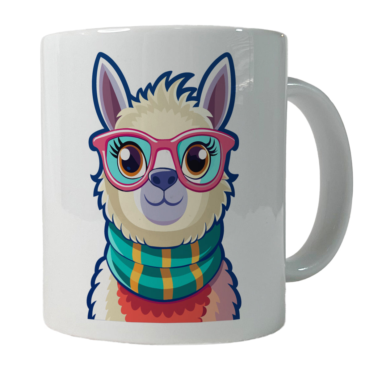 Llama Cute Wearing Glasses Ceramic Tea Coffee Mug Cup - 11oz