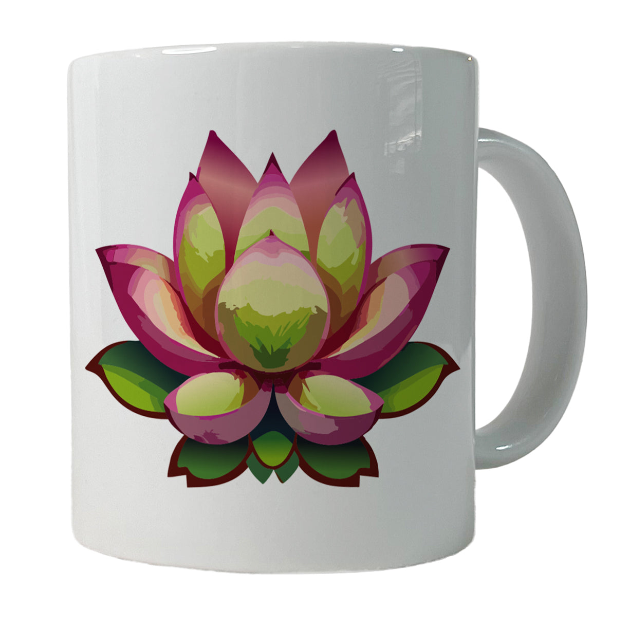 Lotus Flower Purity Strength Yoga Plant Ceramic Tea Coffee Mug Cup - 11oz