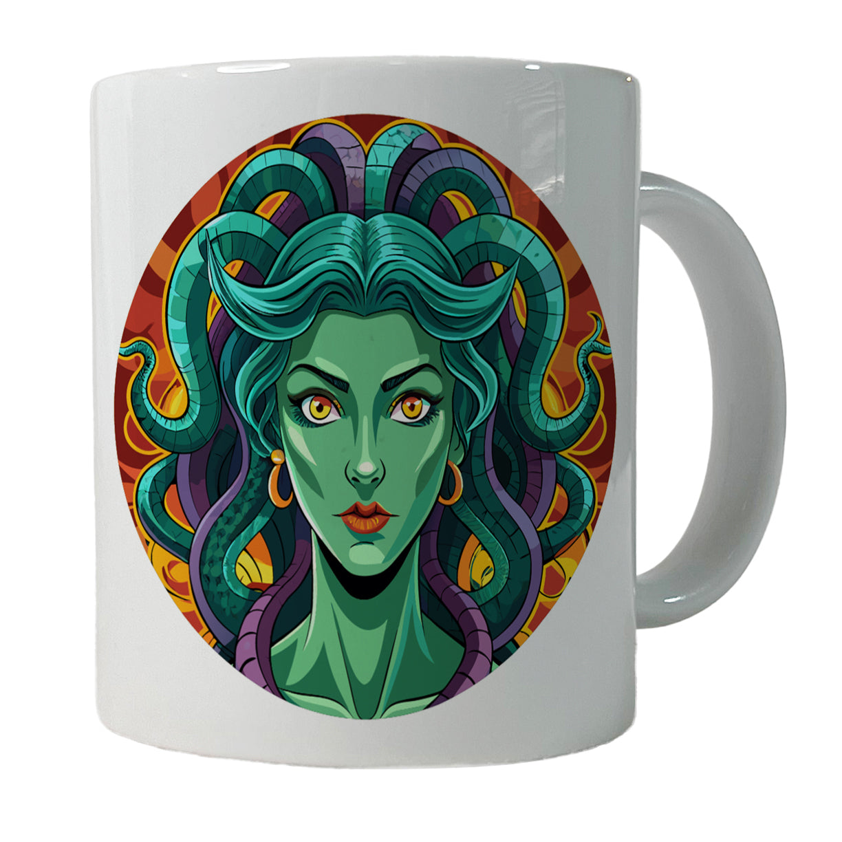 Medusa Gorgon Snake Hair Greek Mythology Ceramic Tea Coffee Mug Cup - 11oz