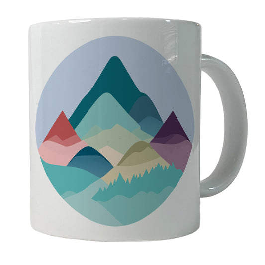 Mountains Pastel Ceramic Tea Coffee Mug Cup - 11oz