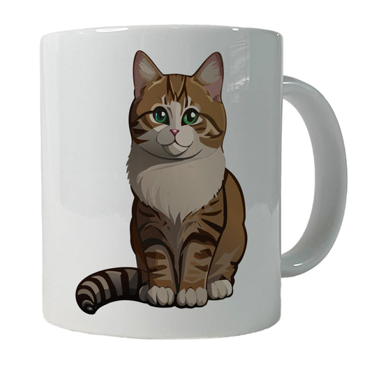Munchkin Cat Sitting Ceramic Tea Coffee Mug Cup - 11oz