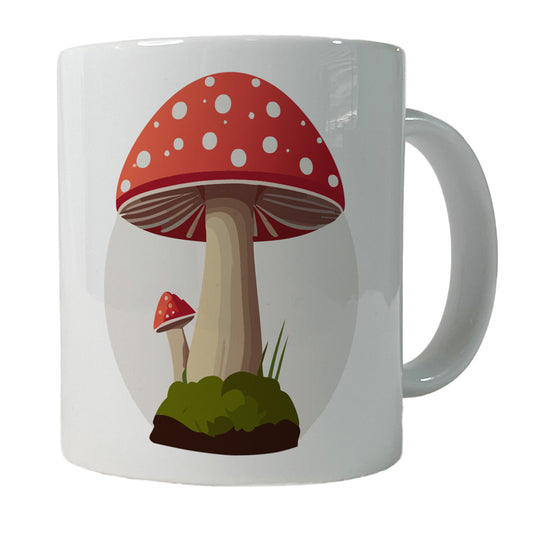 Mushroom Toadstool Red Woodland Ceramic Tea Coffee Mug Cup - 11oz